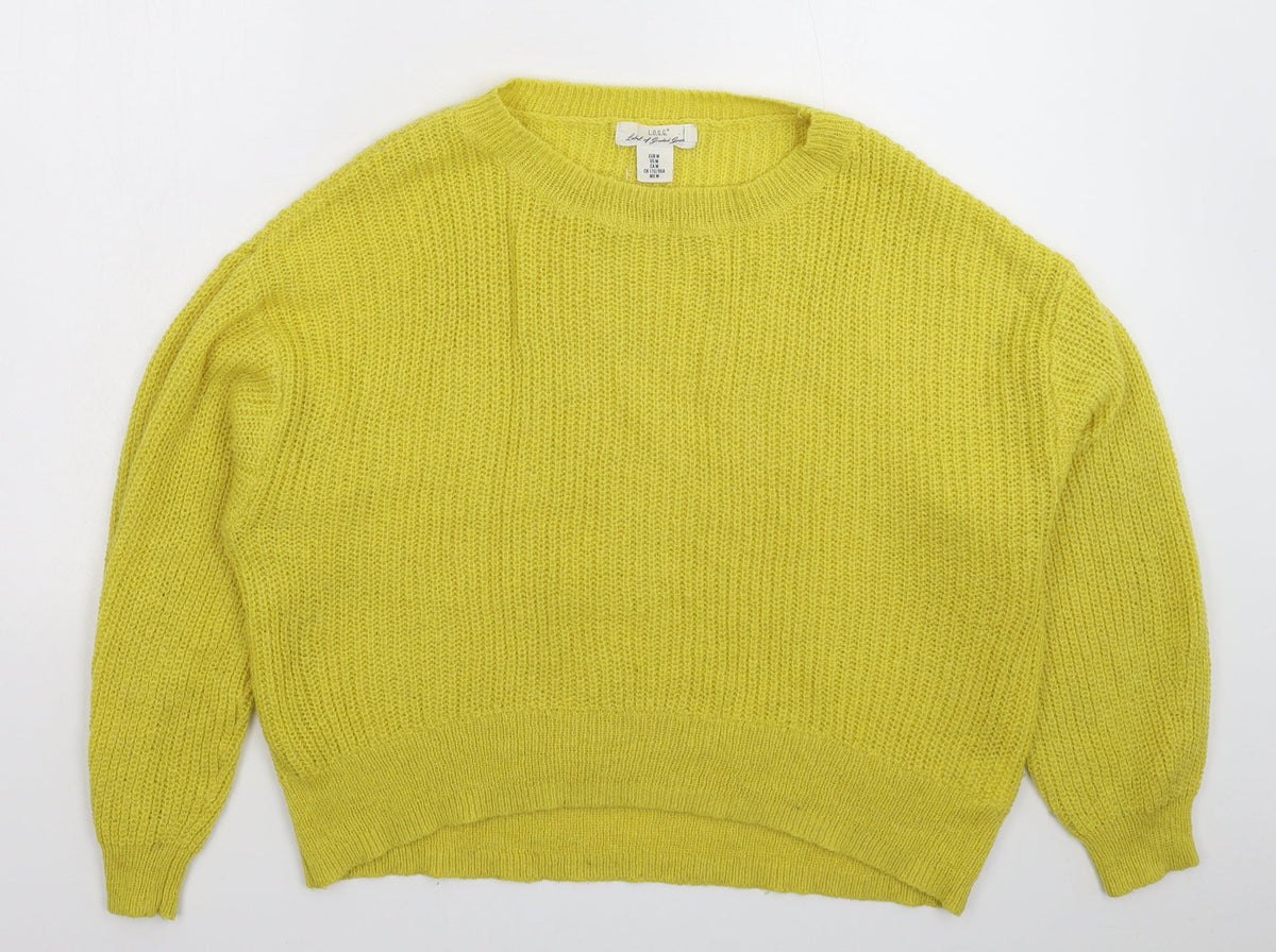 Additional front view of H&M women’s yellow knit jumper, size M