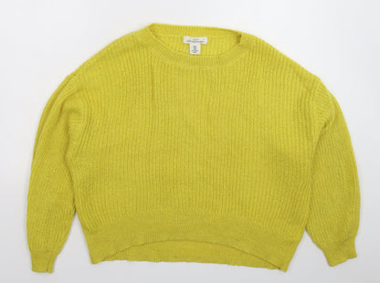Additional front view of H&M women’s yellow knit jumper, size M