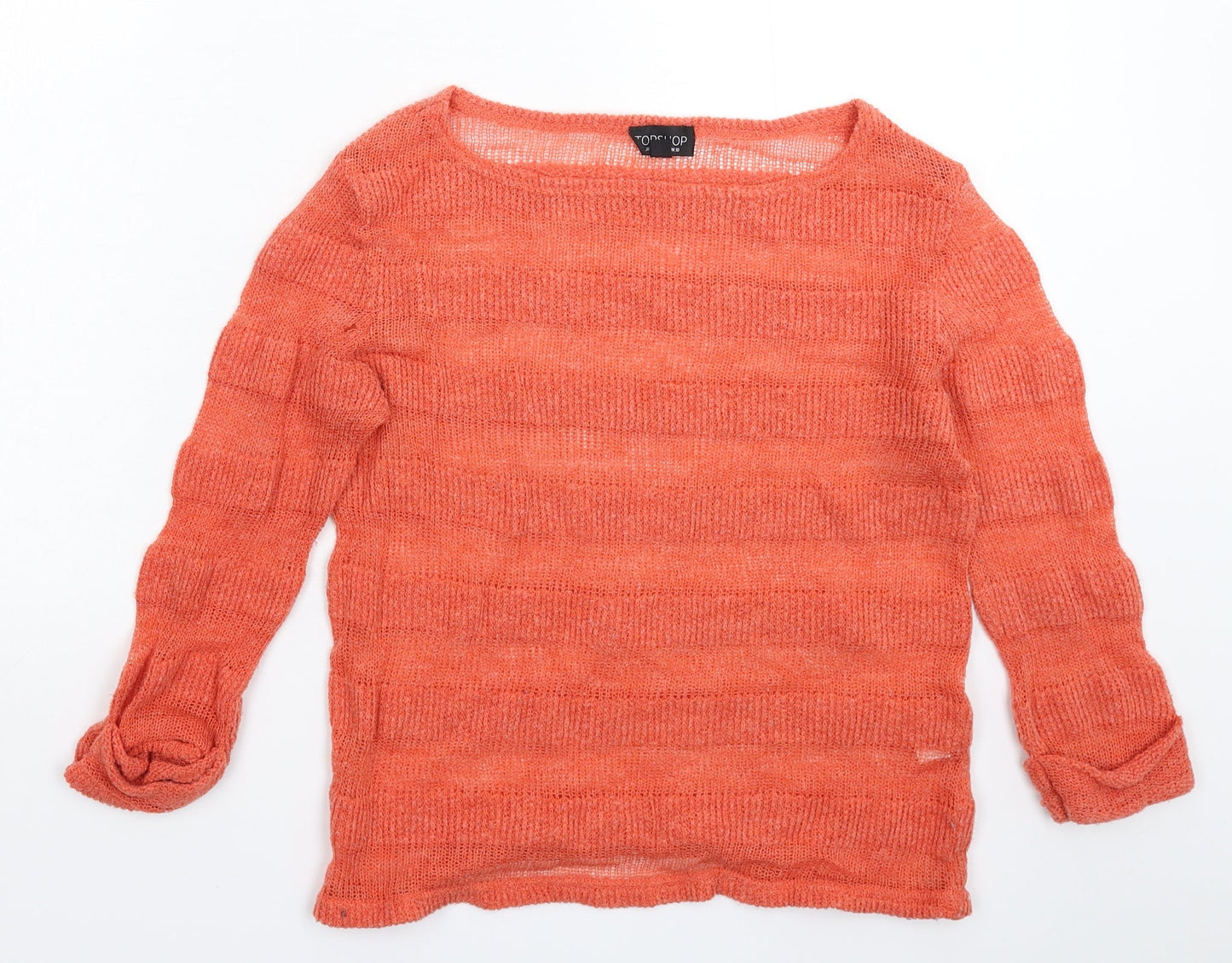 Womens UK Size 10 Topshop Orange Pullover Jumper