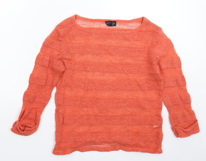 Womens UK Size 10 Topshop Orange Pullover Jumper