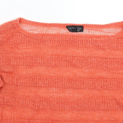 Womens UK Size 10 Topshop Orange Pullover Jumper