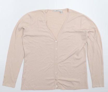 Punt Roma Womens Beige  Knit Cardigan Jumper Size M