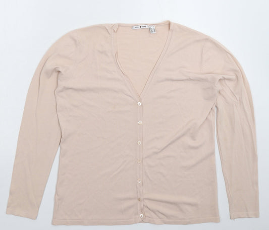 Punt Roma Womens Beige  Knit Cardigan Jumper Size M