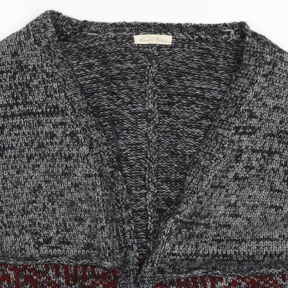 Simple City Womens Grey Geometric Knit Cardigan Jumper Size M