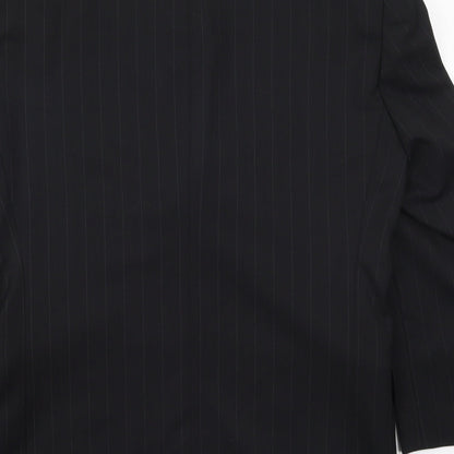 Charlton Gray Mens Black Striped  Jacket Suit Jacket Size 36