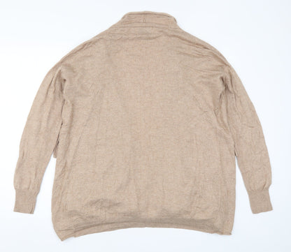 Womens UK Size L Papaya Beige Cardigan Jumper