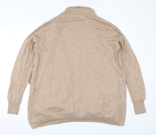 Womens UK Size L Papaya Beige Cardigan Jumper