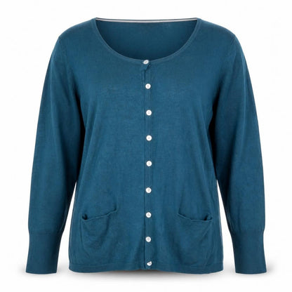 Womens UK Size M C&A Blue Cardigan Jumper