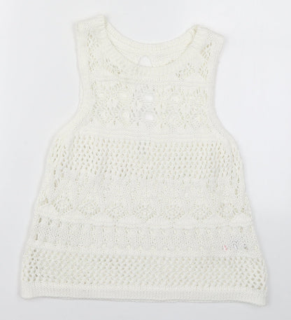 Womens UK Size 6 NEXT White Vest Jumper
