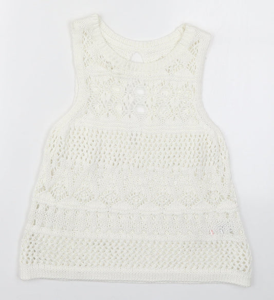 Womens UK Size 6 NEXT White Vest Jumper