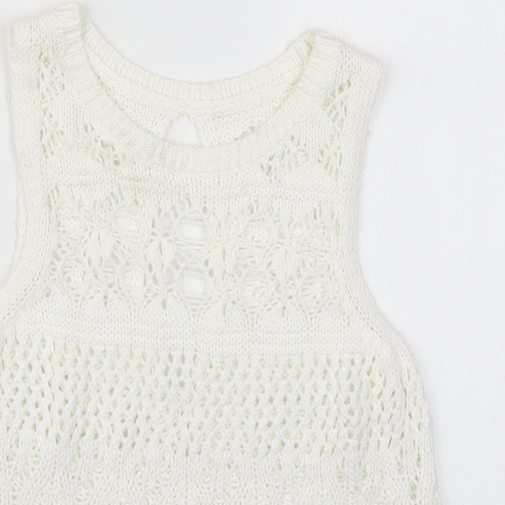 Womens UK Size 6 NEXT White Vest Jumper