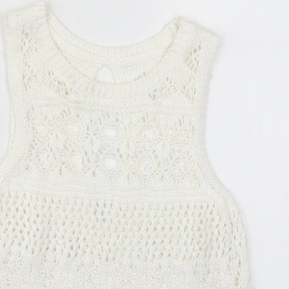 Womens UK Size 6 NEXT White Vest Jumper