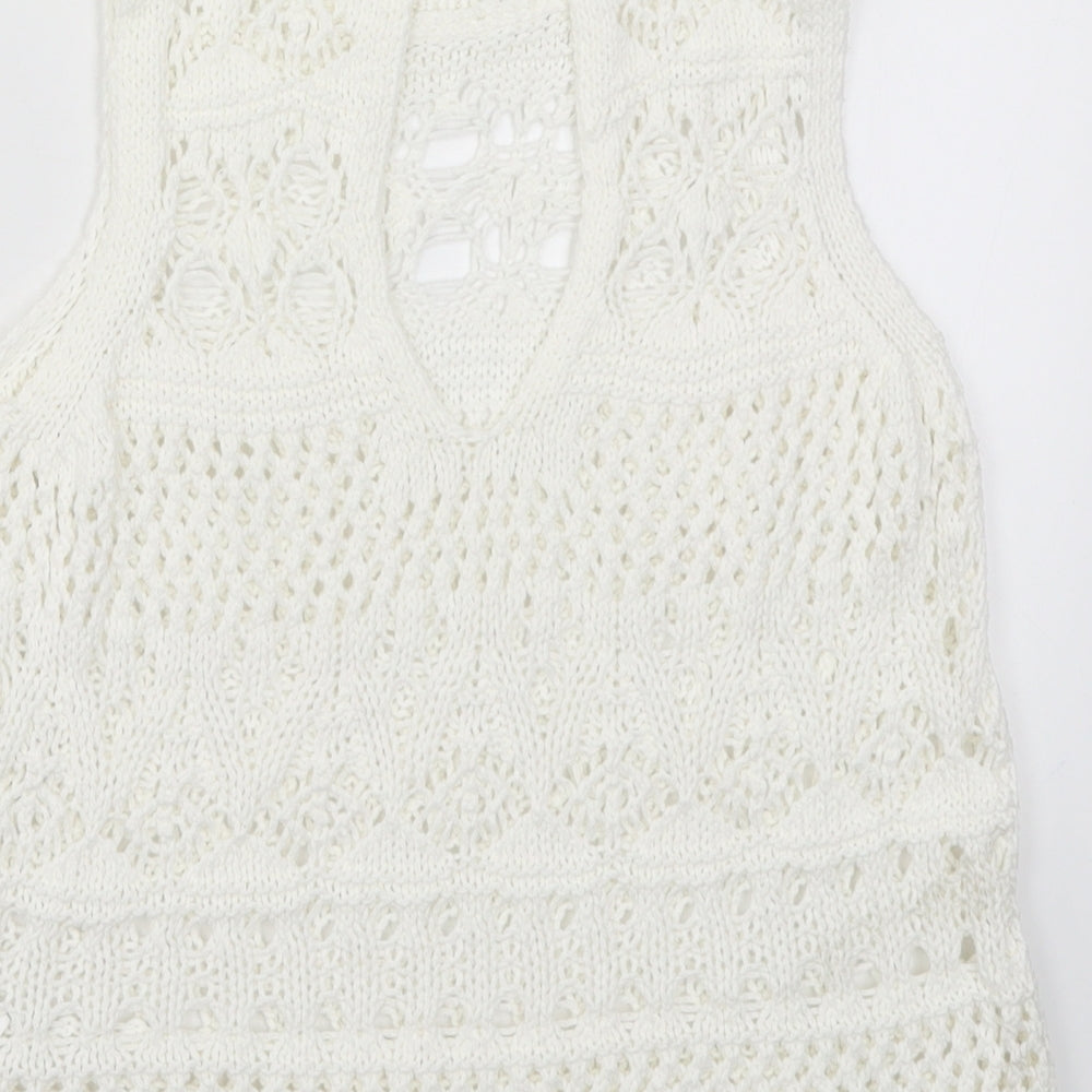 Womens UK Size 6 NEXT White Vest Jumper