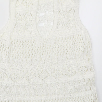 Womens UK Size 6 NEXT White Vest Jumper