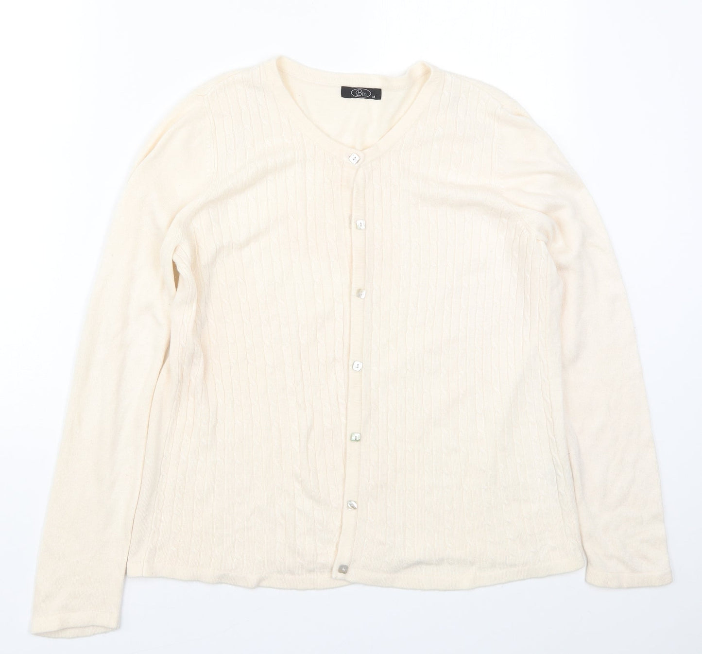 Womens UK Size M Bonmarché Beige Cardigan Jumper