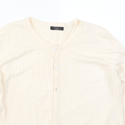 Womens UK Size M Bonmarché Beige Cardigan Jumper