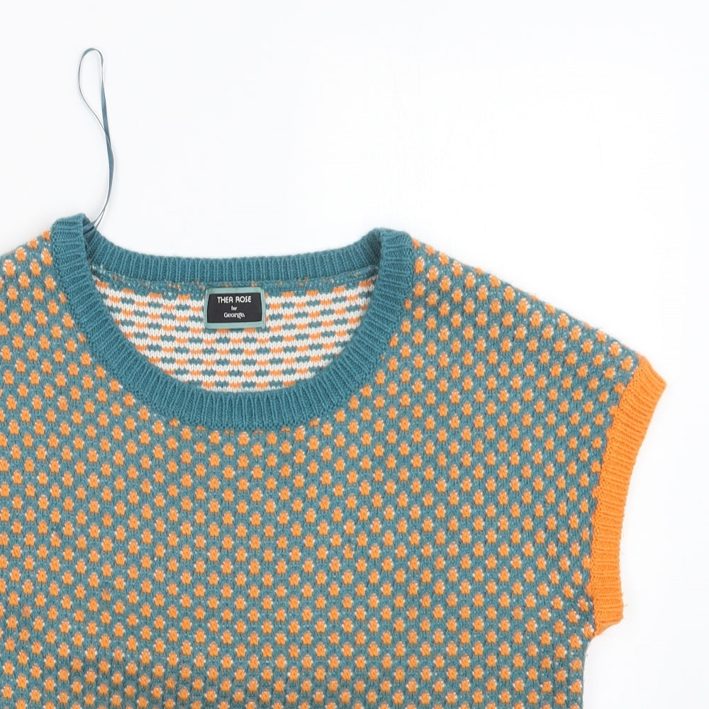 George Womens Blue  Knit Pullover Jumper Size 12