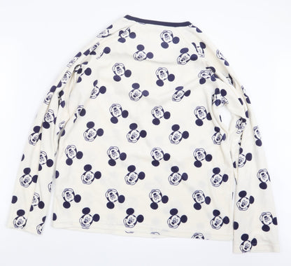 Love to Lounge Womens Blue Geometric  Top Pyjama Set Size 10  - Mickey Mouse