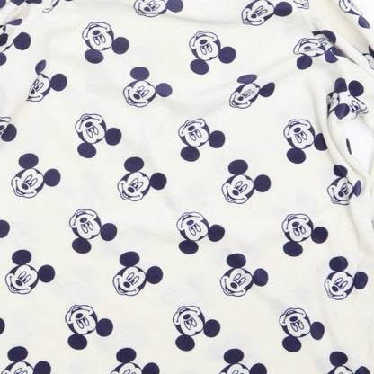Love to Lounge Womens Blue Geometric  Top Pyjama Set Size 10  - Mickey Mouse