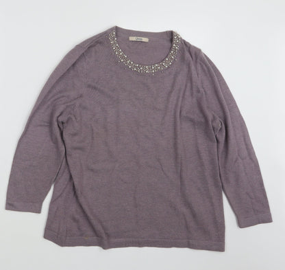 Womens UK Size 12 Marks and Spencer Purple Pullover Jumper