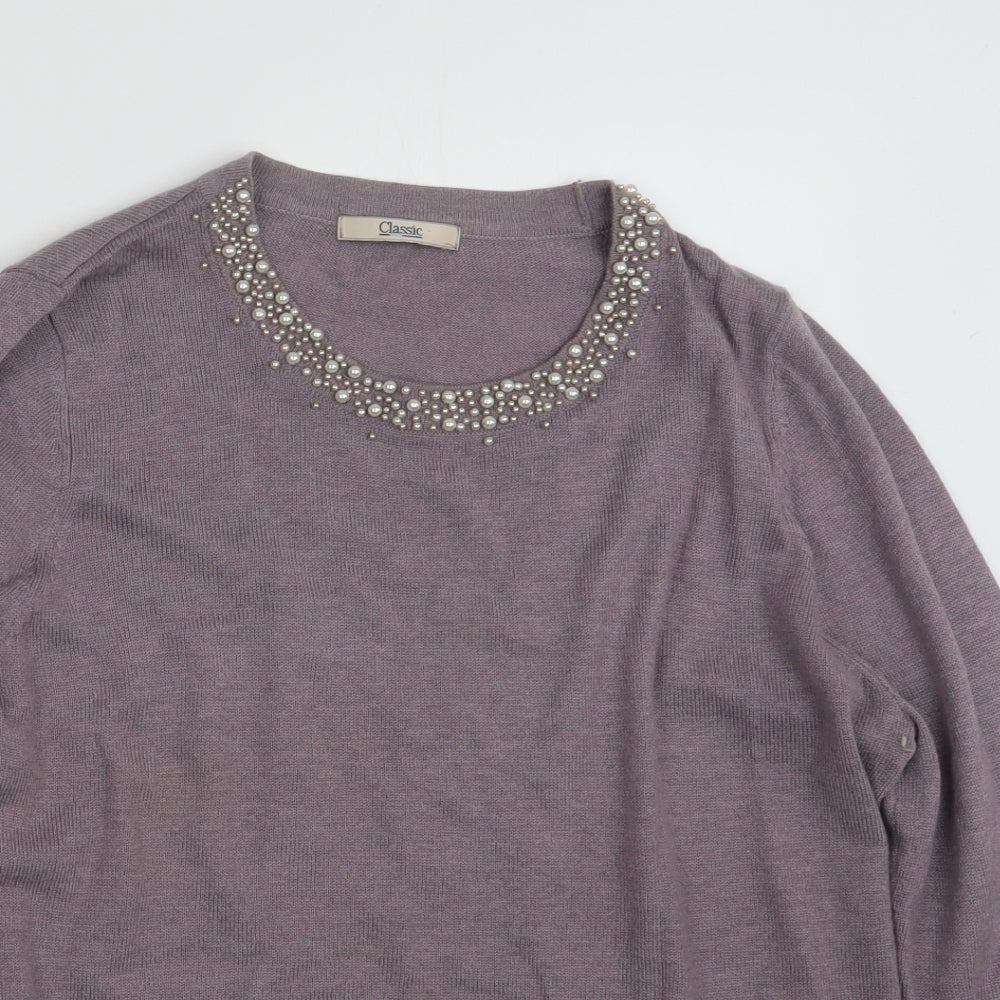 Womens UK Size 12 Marks and Spencer Purple Pullover Jumper