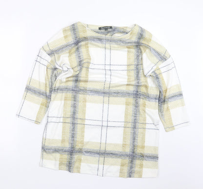 Bonmarché Womens Green Check  Basic T-Shirt Size 10
