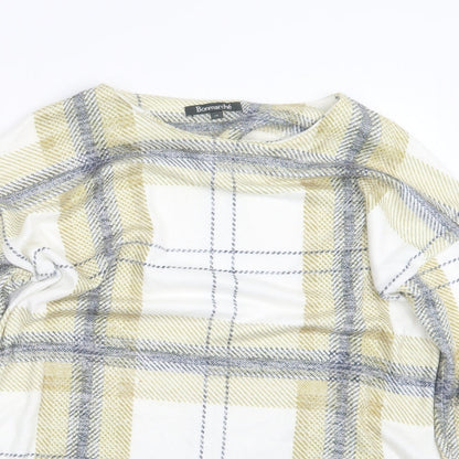 Bonmarché Womens Green Check  Basic T-Shirt Size 10