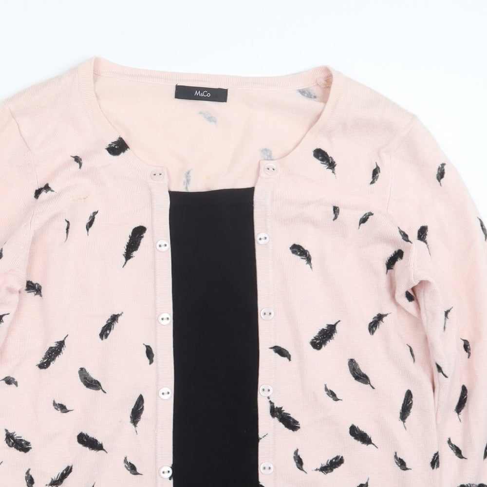 Womens UK Size 8 M&Co Pink Pullover Jumper