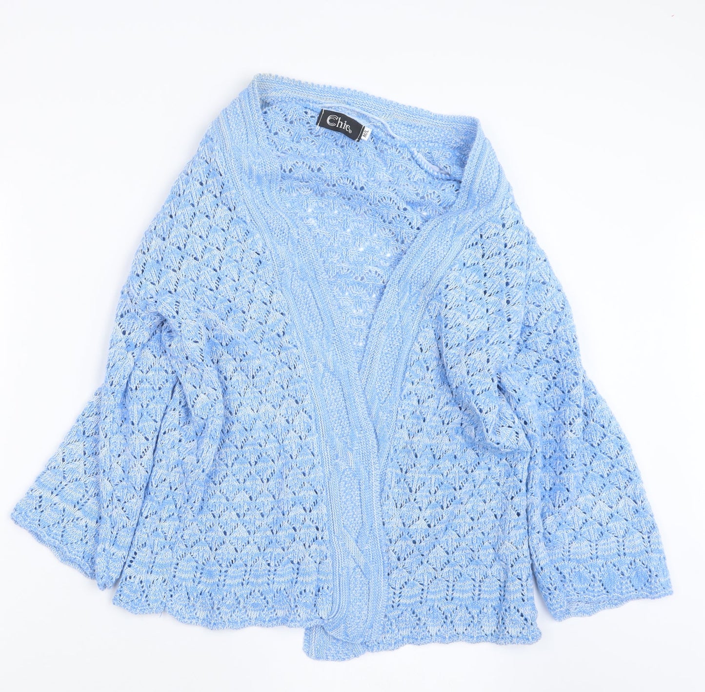 Womens UK Size M CHIC Blue Cardigan Jumper