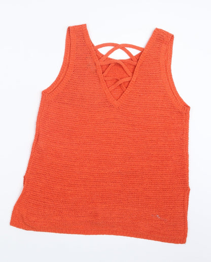Womens UK Size 10 New Look Orange Pullover Jumper