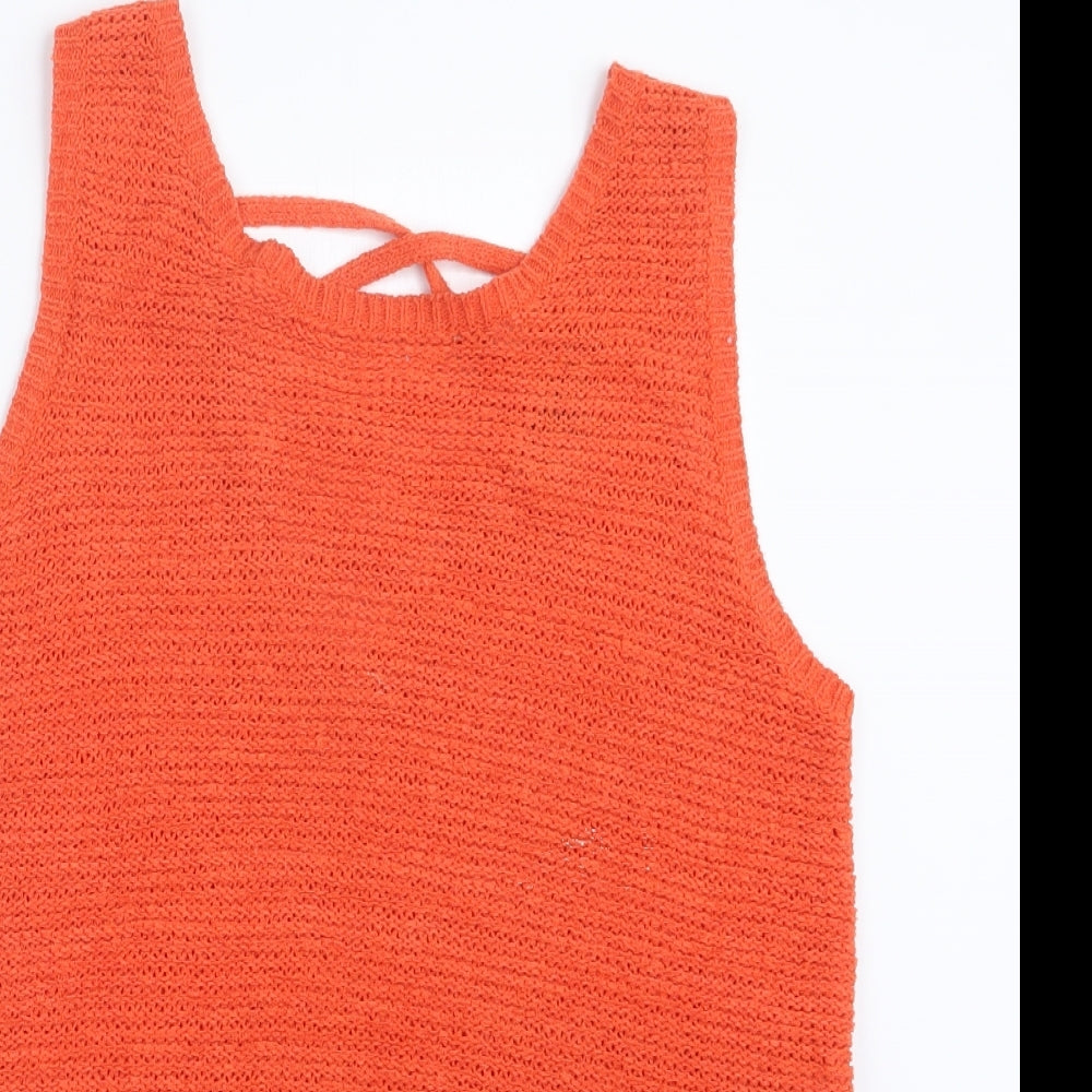 Womens UK Size 10 New Look Orange Pullover Jumper