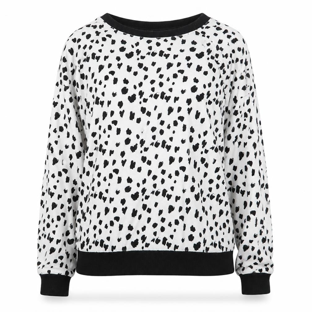Front view of Matalan women’s black animal print top pyjama top, size M