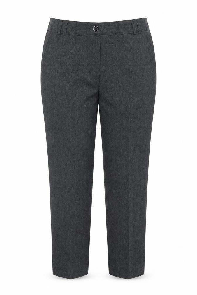 Front view of Marks & Spencer women’s grey trousers, size UK 18, 30-inch leg