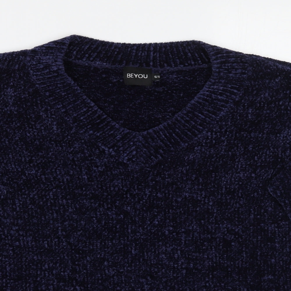 Womens UK Size 16 Beyou Blue Pullover Jumper