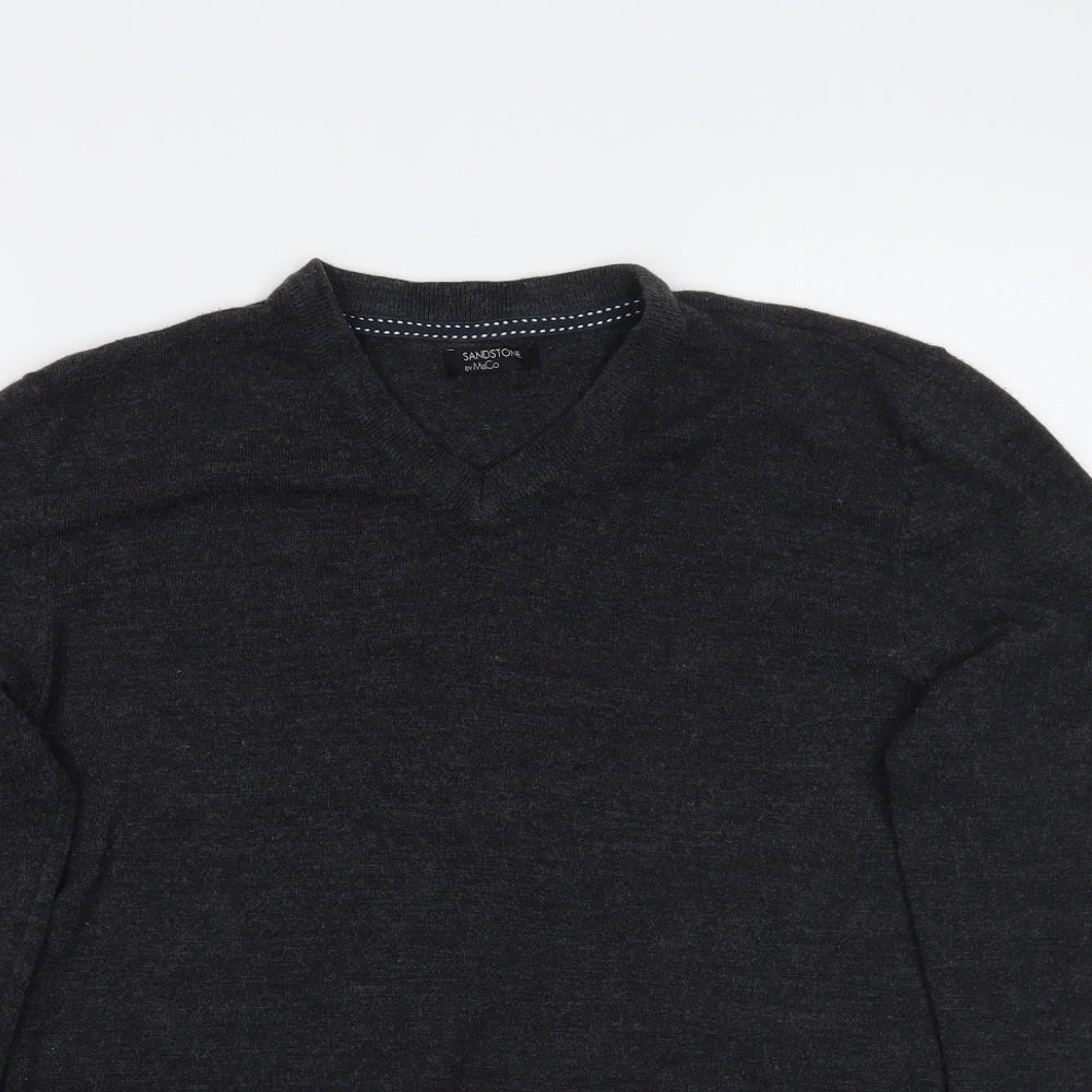 M&Co Mens Grey   Pullover Jumper Size S