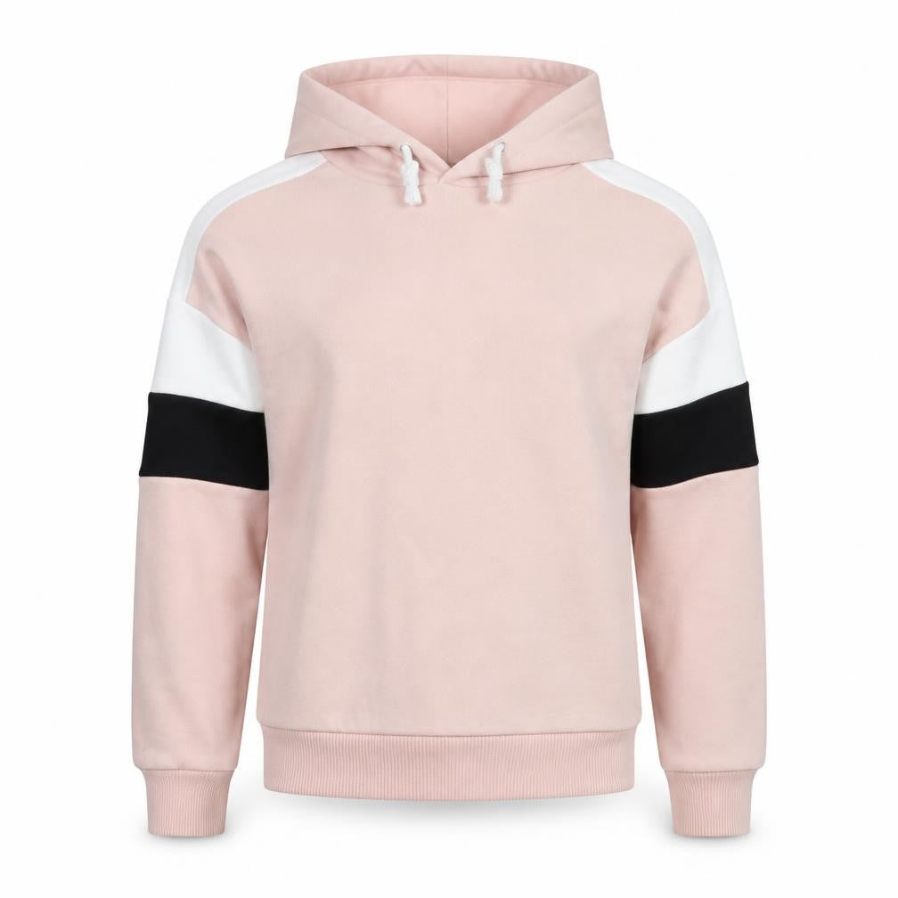 Front view of New Look girls’ pink rayon pullover hoodie, size 10-11, years