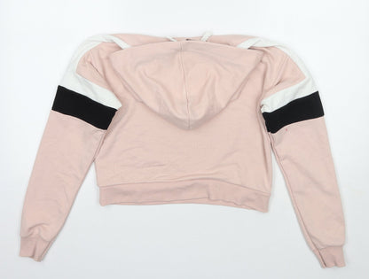 Newlook Girls Pink  Rayon Pullover Hoodie Size 10-11 Years