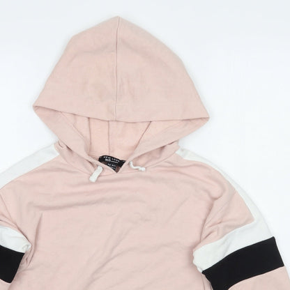 Newlook Girls Pink  Rayon Pullover Hoodie Size 10-11 Years