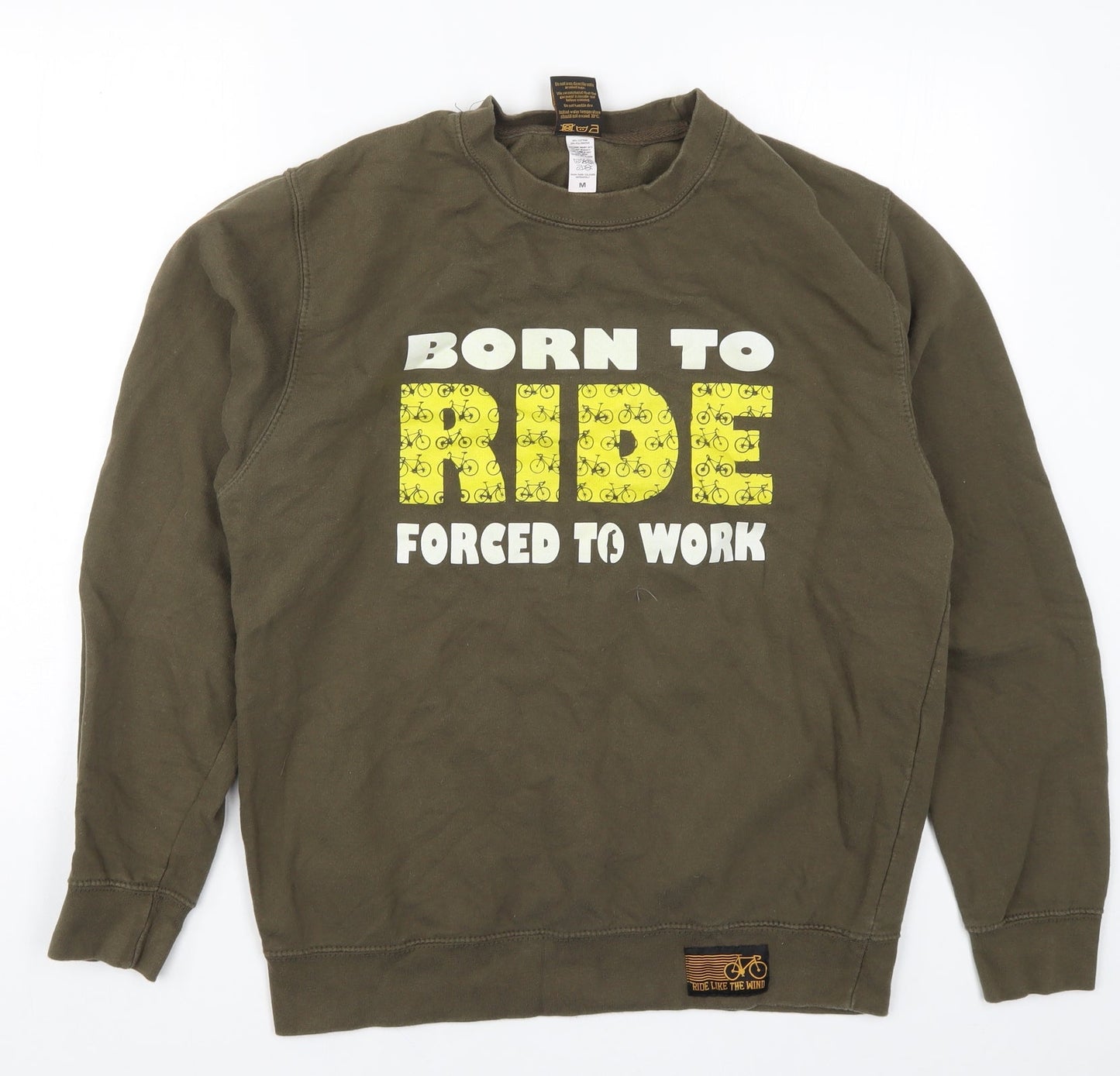 Ride Like the Wind Womens Green Batik  Pullover Sweatshirt Size M  - Born to Ride Forced to Work