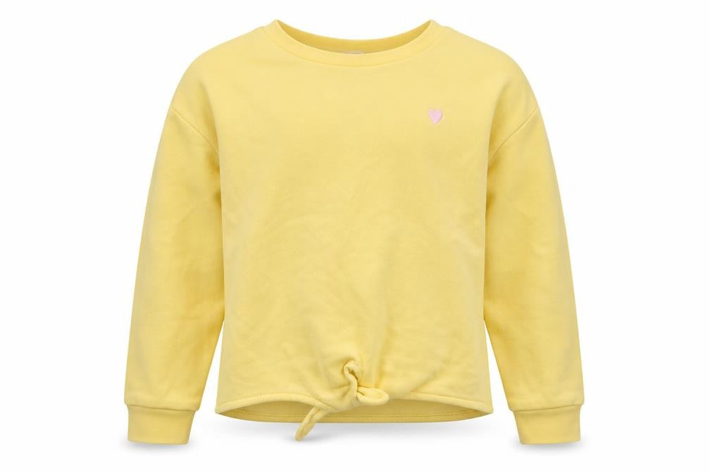 Front view of H&M girls’ yellow pullover sweatshirt, size 2-3, years