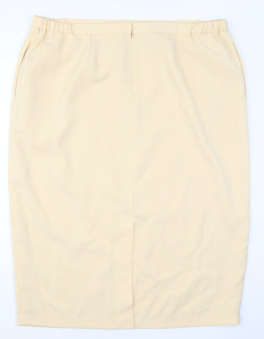 Preworn Womens Beige   Straight & Pencil Skirt Size 24