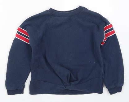 George Girls Blue Striped  Pullover Sweatshirt Size 8-9 Years
