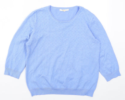 Womens UK Size M Vida Vi Blue Pullover Jumper