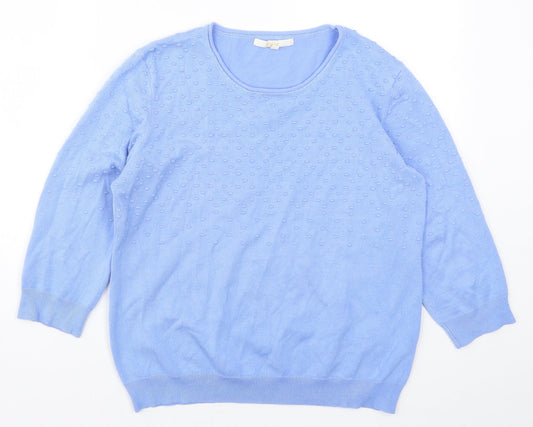 Womens UK Size M Vida Vi Blue Pullover Jumper