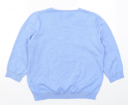 Womens UK Size M Vida Vi Blue Pullover Jumper