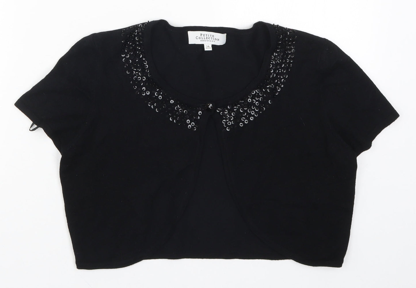 Womens UK Size 14 Debenhams Black Cardigan Jumper