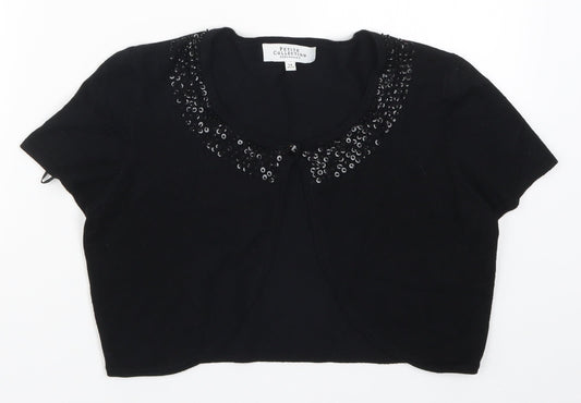 Debenhams Womens Black  Knit Cardigan Jumper Size 14