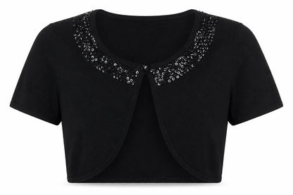 Front view of Debenhams women’s black knit cardigan jumper, size UK 14