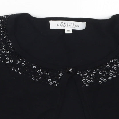 Womens UK Size 14 Debenhams Black Cardigan Jumper