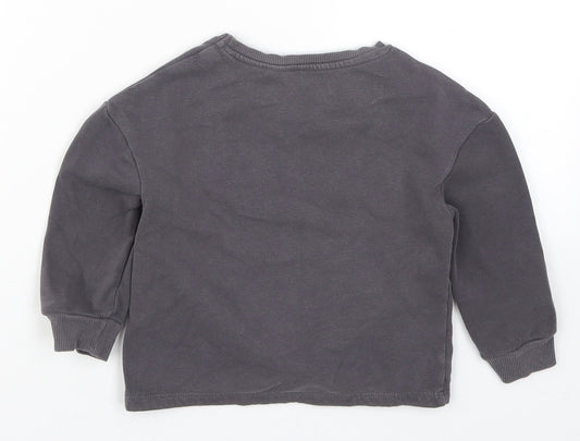 George Girls Grey   Pullover Sweatshirt Size 2-3 Years  - Cat Look at my New Pink Shoes
